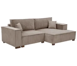 Sofa 2-Sitzer mit Auszugsbett links, Longchair rechts »Cumello«, mocca