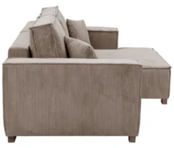 Sofa 2-Sitzer mit Auszugsbett links, Longchair rechts »Cumello«, mocca