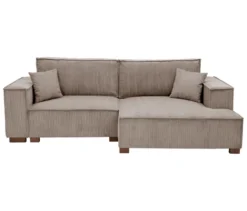 Sofa 2-Sitzer mit Auszugsbett links, Longchair rechts »Cumello«, mocca