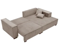 Sofa 2-Sitzer mit Auszugsbett links, Longchair rechts »Cumello«, mocca