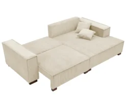 Sofa 2-Sitzer mit Auszugsbett links, Longchair rechts »Cumello«, creme