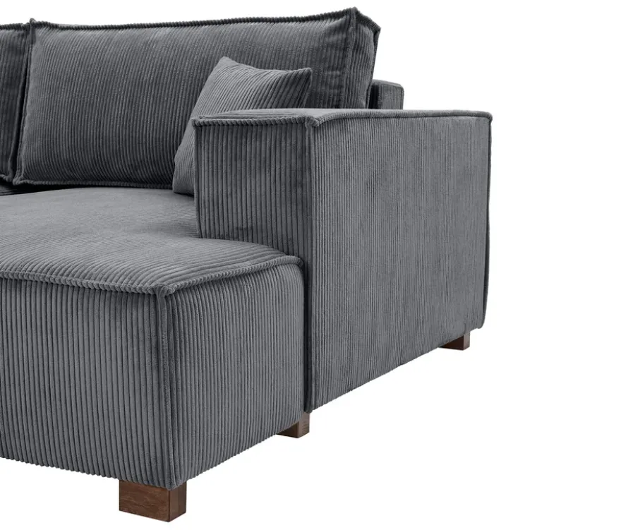 Sofa 2-Sitzer mit Auszugsbett links, Longchair rechts »Cumello«, anthrazit