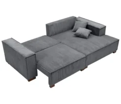 Sofa 2-Sitzer mit Auszugsbett links, Longchair rechts »Cumello«, anthrazit