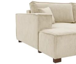 Sofa 2-Sitzer mit Auszugsbett rechts, Longchair links »Cumello«, creme