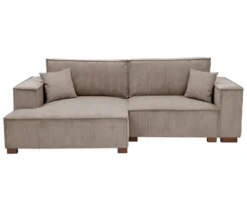 Sofa 2-Sitzer mit Auszugsbett rechts, Longchair links »Cumello«, mocca