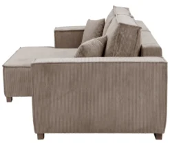 Sofa 2-Sitzer mit Auszugsbett rechts, Longchair links »Cumello«, mocca
