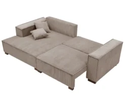 Sofa 2-Sitzer mit Auszugsbett rechts, Longchair links »Cumello«, mocca