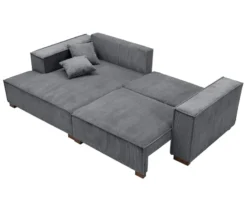 Sofa 2-Sitzer mit Auszugsbett rechts, Longchair links »Cumello«, anthrazit