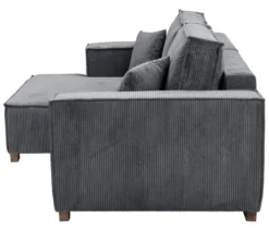Sofa 2-Sitzer mit Auszugsbett rechts, Longchair links »Cumello«, anthrazit