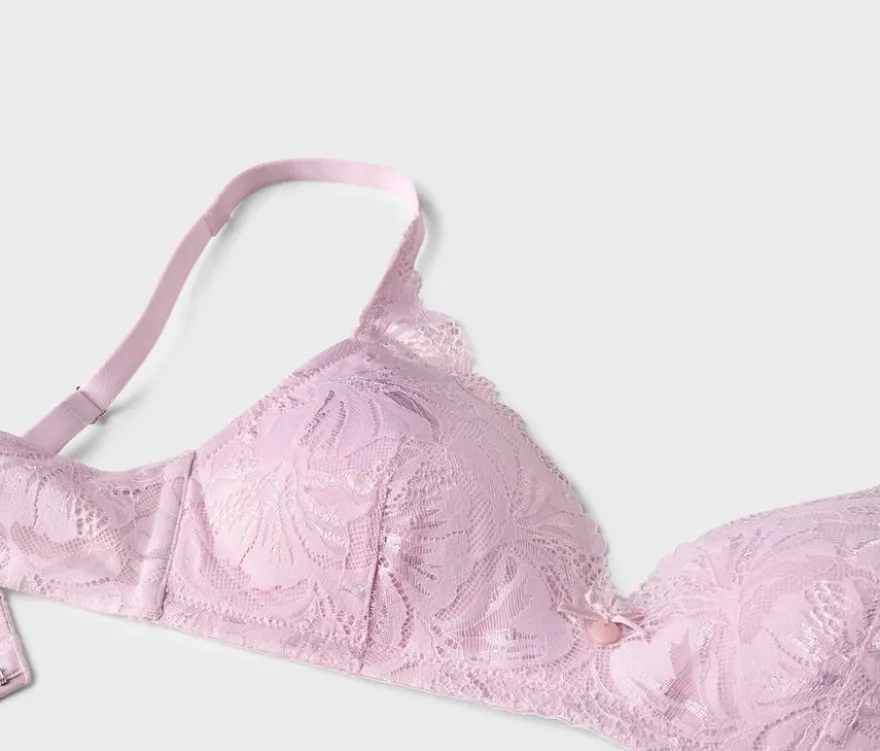 Softschalen-BH mit Spitze, rosa
