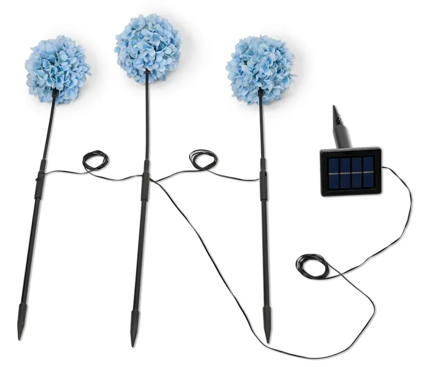 3 Solar-Spieße »Hortensie«