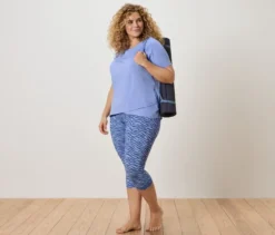 3/4-Sportleggings »ActiveSoft«, blau-lavendelfarben
