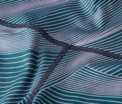 Sportleggings, blaugrün mit lavendelfarbenem Alloverprint