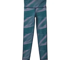 Sportleggings, blaugrün mit lavendelfarbenem Alloverprint