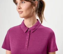 Sport-Poloshirt mit Merinowolle, pink