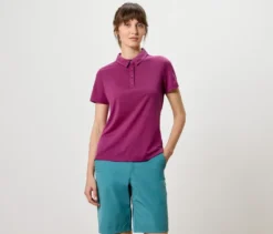 Sport-Poloshirt mit Merinowolle, pink
