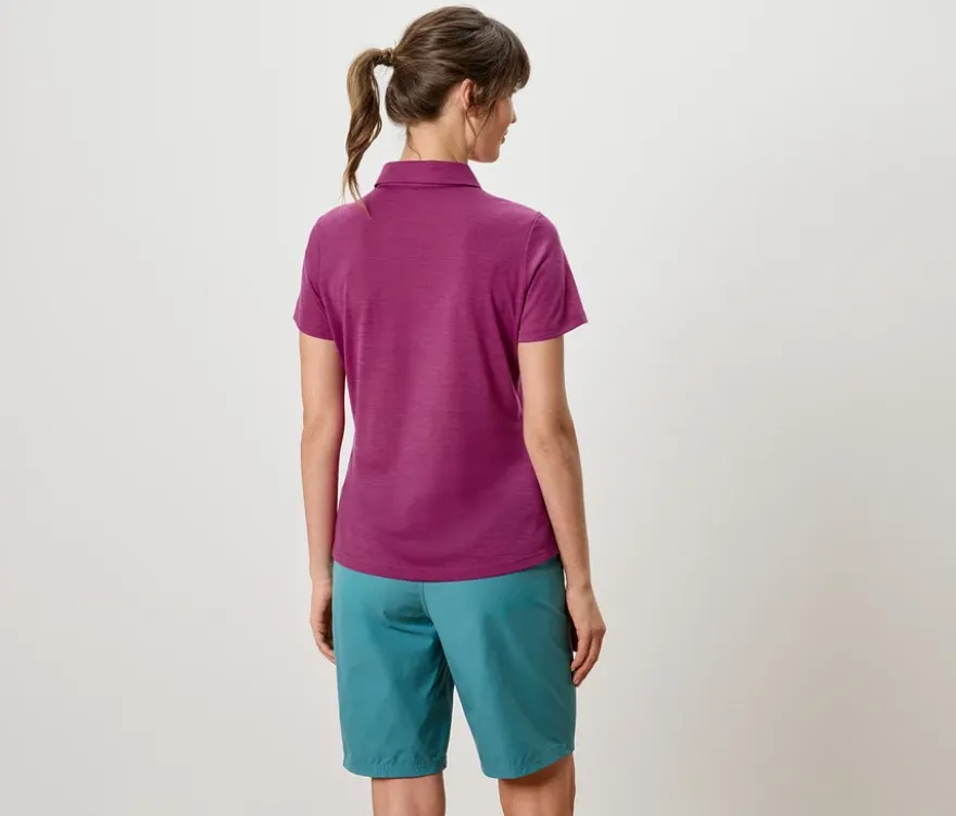 Sport-Poloshirt mit Merinowolle, pink