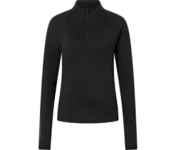 Sportshirt mit Half-Zip, schwarz