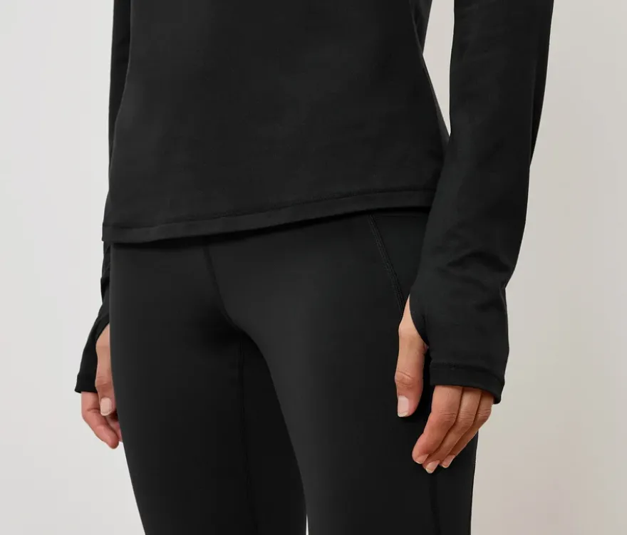 Sportshirt mit Half-Zip, schwarz