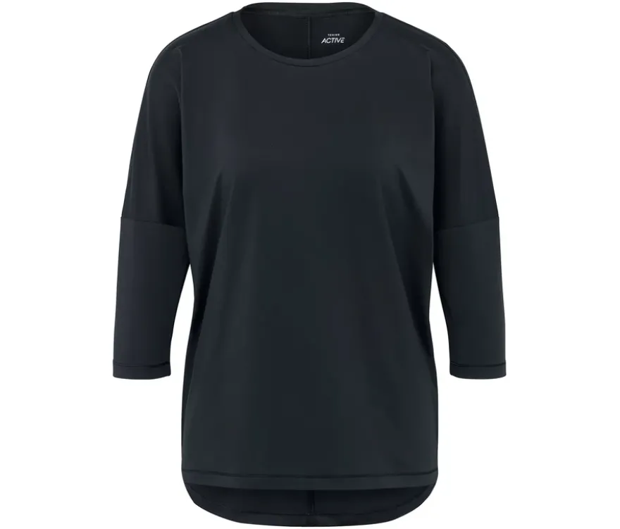 3/4-Sportshirt, schwarz