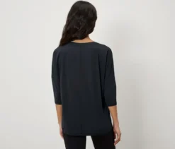 3/4-Sportshirt, schwarz