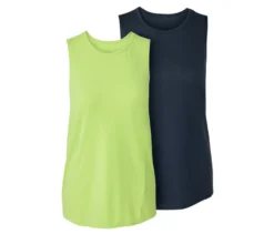 2 Sport-Tops, dunkelblau und lime