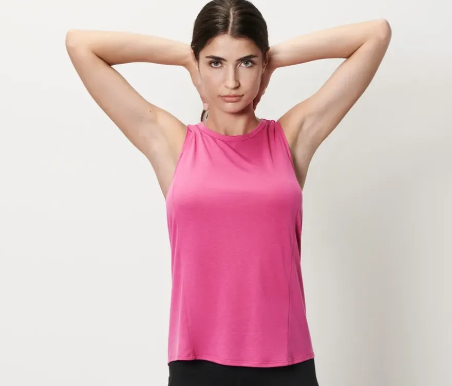 2 Sport-Tops, fuchsia und weiß