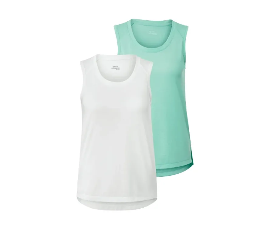 2 Sporttops, mint und weiß