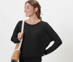 Sport-und-Yogashirt, schwarz