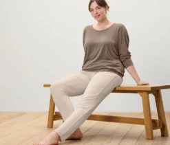 Sport-und-Yogashirt, taupe