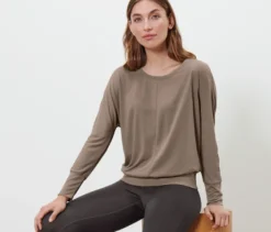 Sport-und-Yogashirt, taupe