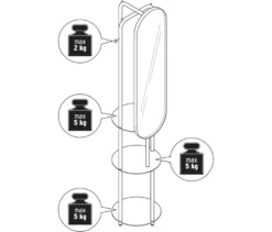 Standgarderobe mit großem Spiegel