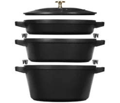 STAUB Gusseisen-Kochtopfset »Stackable«, schwarz