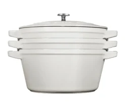 STAUB Gusseisen-Kochtopfset »Stackable«, weißer Trüffel