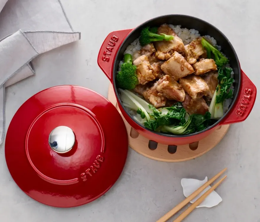 STAUB Reis-Cocotte, 16 cm, rund, rot