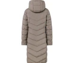 Steppmantel mit Kapuze, taupe
