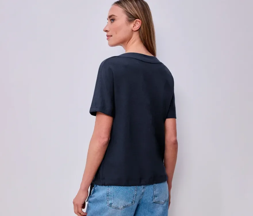 Street One Kurzarmshirt, navy