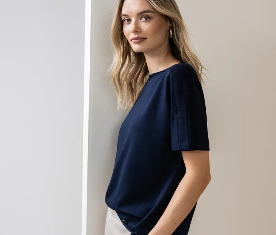Street One Kurzarmshirt, navy