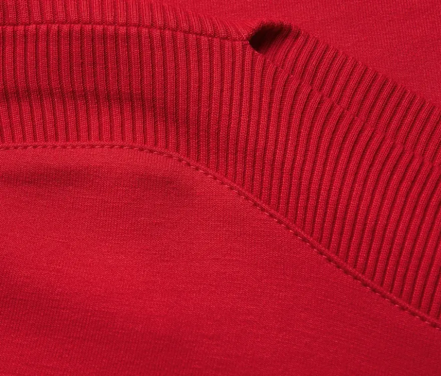 Street One T-Shirt mit Rippdetail, rot