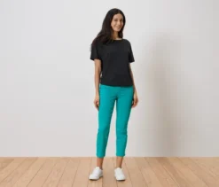 7/8-Stretchhose, azurblau