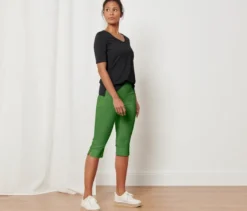 3/4-Stretchhose, grün