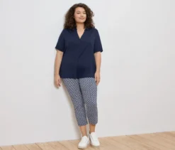 7/8-Stretchhose, Minimal-Alloverprint