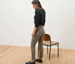 Stretchhose mit Hahnentritt-Jacquard