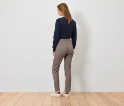 Stretchhose mit Hahnentritt-Jacquard