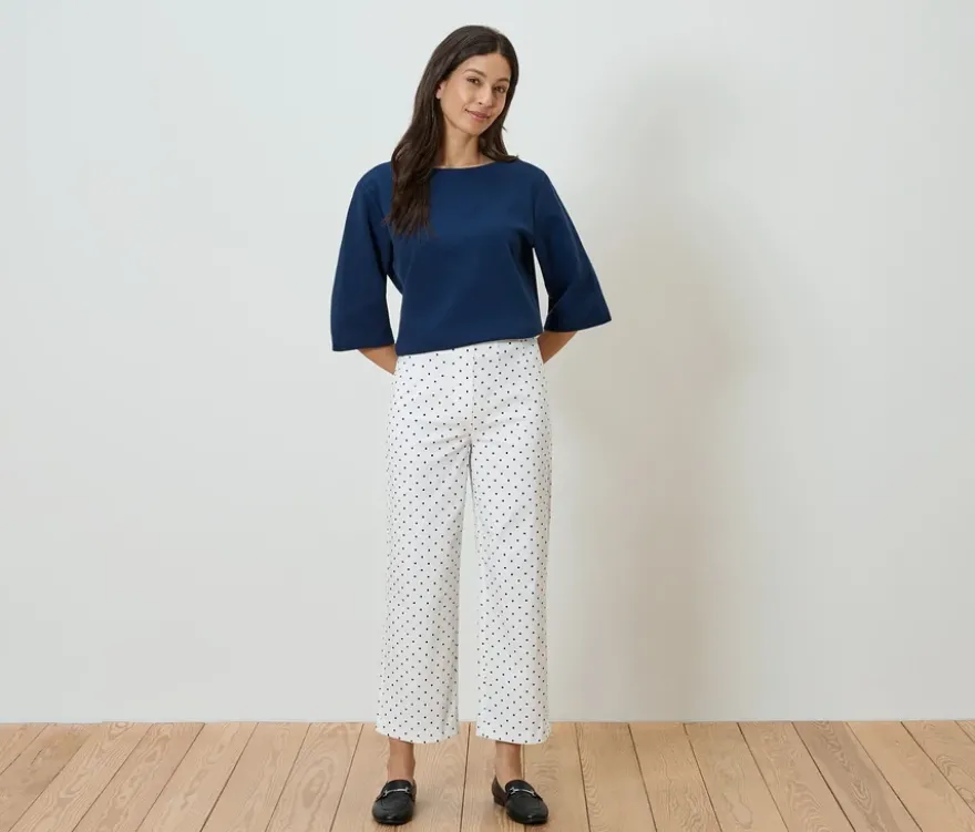 Stretchhose mit weitem Bein