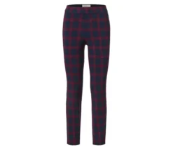 Stretchhose, rot-blau kariert