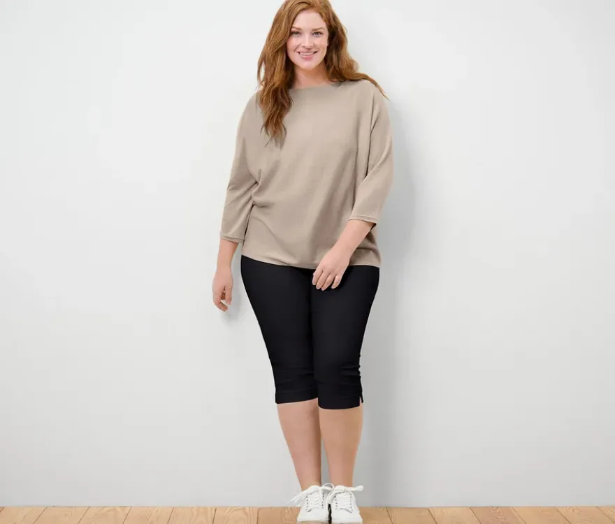 3/4-Stretchhose, schwarz