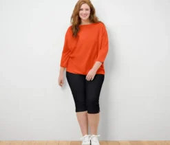 3/4-Stretchhose, schwarz