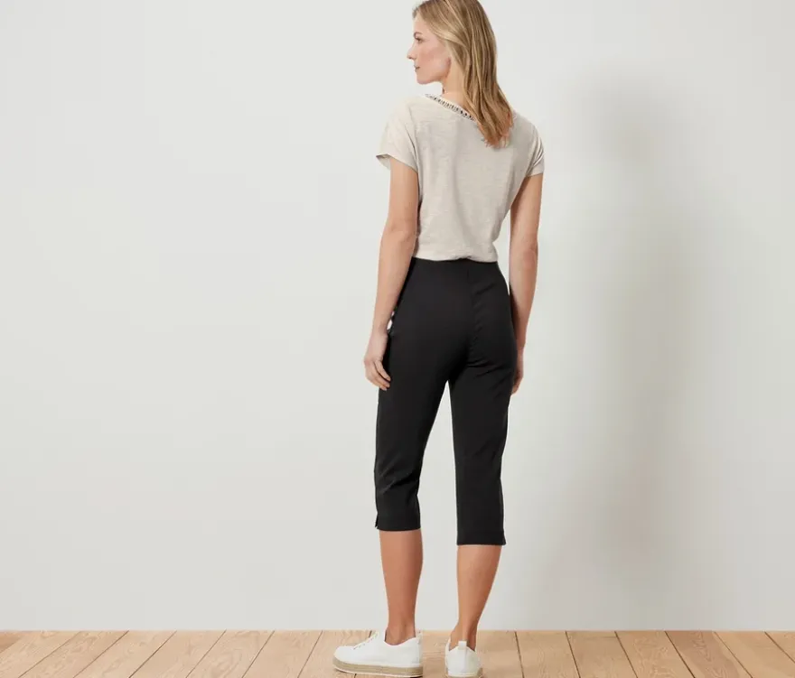 3/4-Stretchhose, schwarz