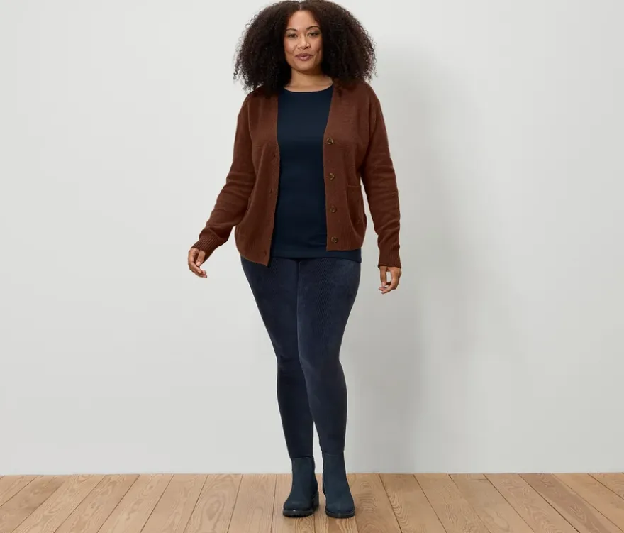 Strickcardigan, Wollmix, cognac